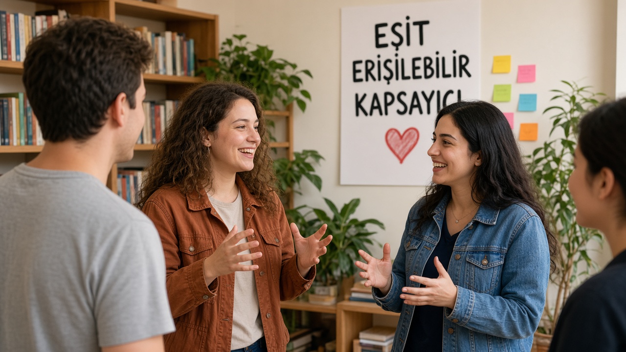 İşaret diliyle sohbet eden gençler